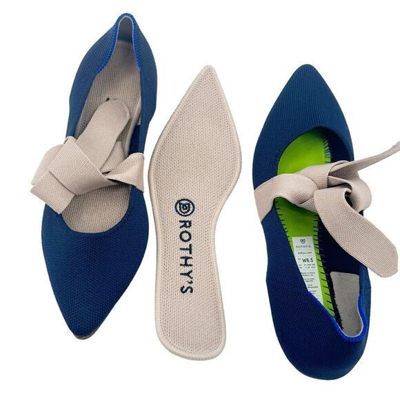 Rothy's The Slip-On Mary Jane Flat in Sapphire Deep Blue Size W6.5 - Picture 5 of 11